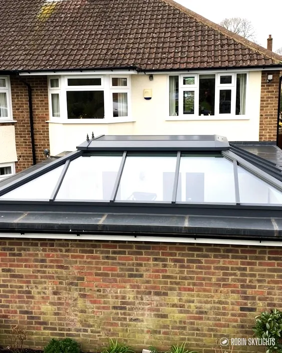 Roof lantern on a brick rear extension of a semi-detached house